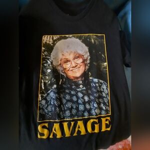 Black and Yellow Short Sleeve Tee with Retro Graphic